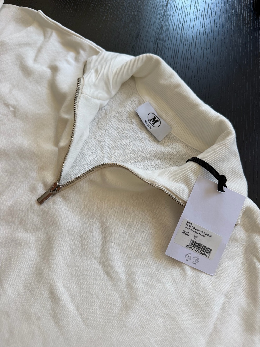 Missoni Off-White Half-Zip Pullover with Silver Zip - Picture 4 of 13